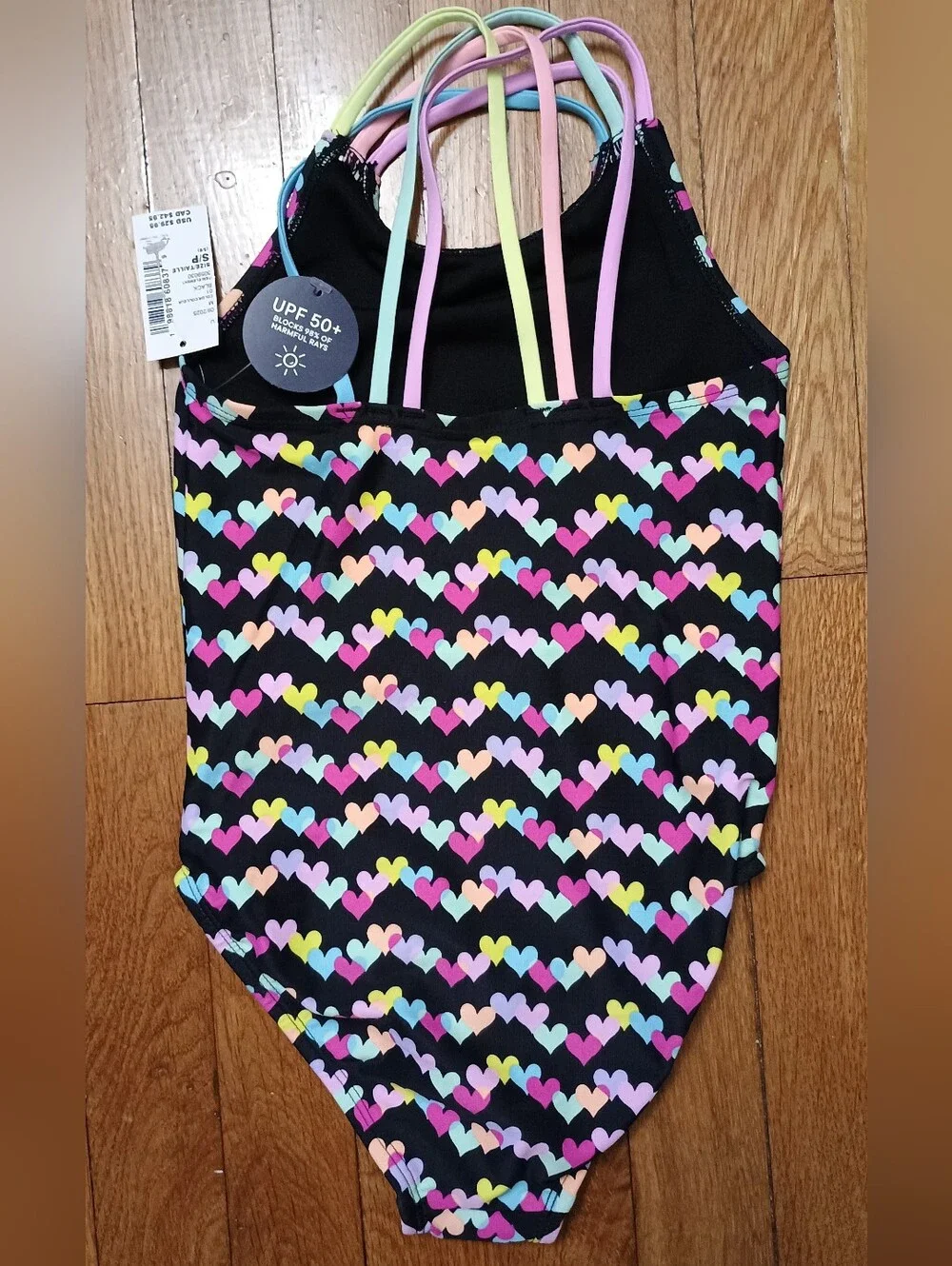 NWT The Children's Place Girls One piece Swimsuit Hearts Size Small